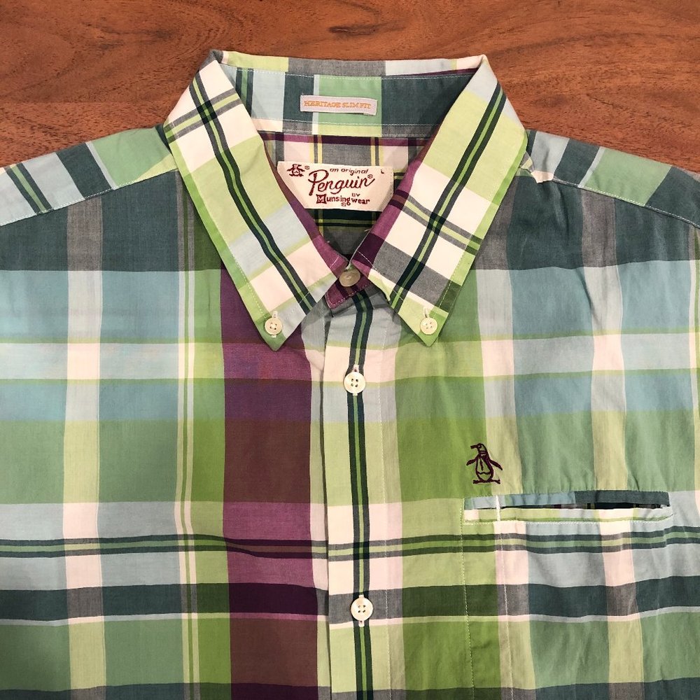 Original Penguin Plaid Slim Fit S/S Shirt
